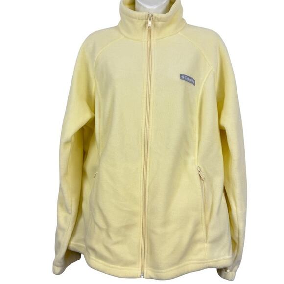 Columbia Yellow Fleece Full Zip Womens Jacket Cozy Sporty Fall Spring sz XL - Picture 1 of 16